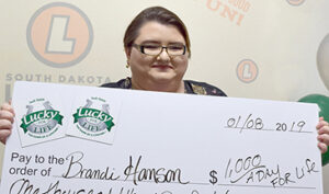 Brandi Hanson Lucky for Life top prize winner